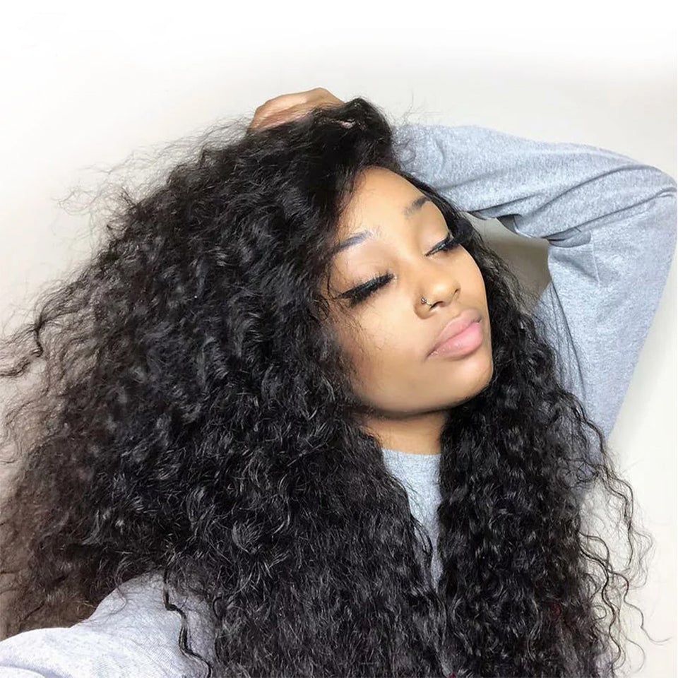 40 Inches Mink Brazilian Hair Deep Curly Wave Wigs 13*4 HD Transparent Lace Front Wigs 180 210 250 Density Human Hair Wigs Vrvogue Hair
