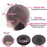 Deep Wave  13*6 HD Transparent Lace Front Wigs Human Hair Wigs For Women 180 210 250 Density Peruvian Virgin Hair