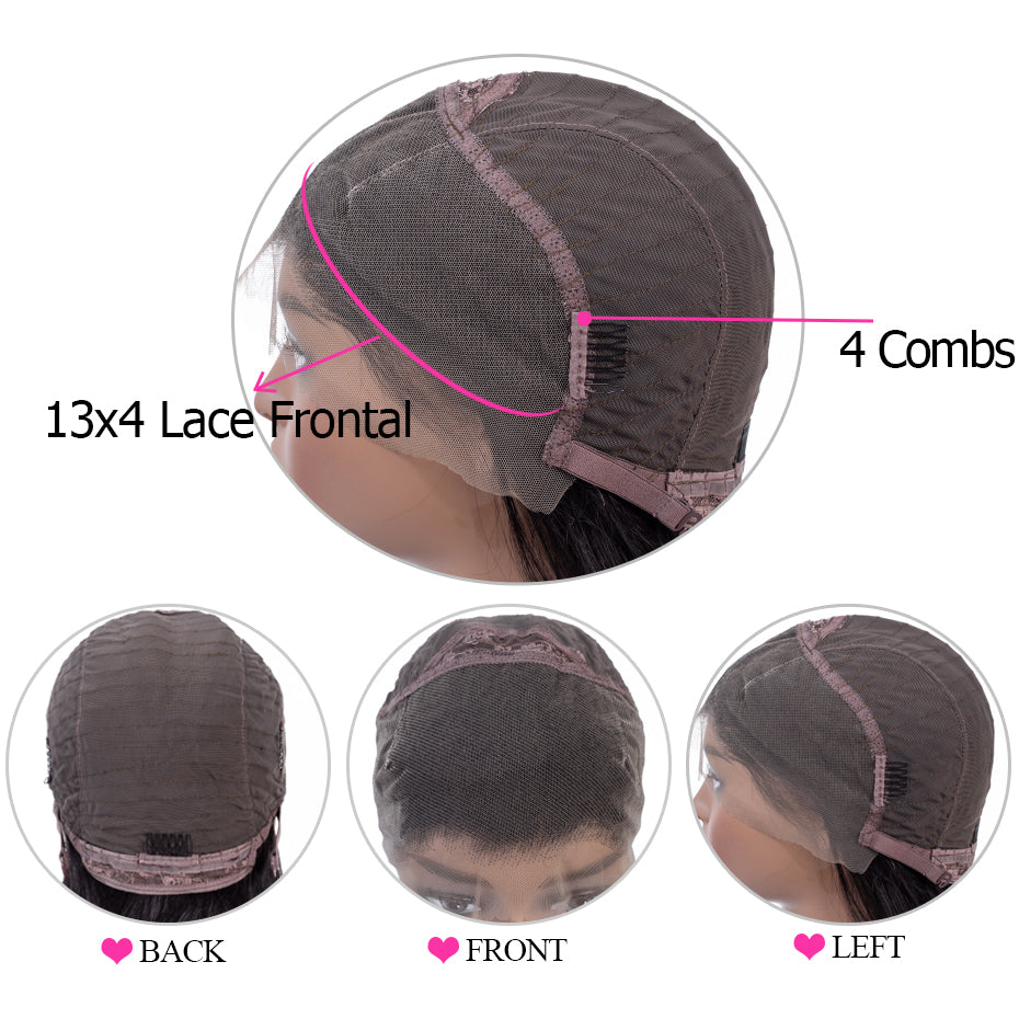 Water Wave 13*4 HD Transparent Pre Plucked Natural Hairline 100% Virgin Human Hair WigsLace Front Human Hair Wigs