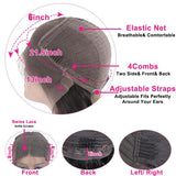 30 Inch 13x6 HD Transparent Lace Front  Wigs Straight Hair 180 210 250 Density Natural Color Human Hair Wigs