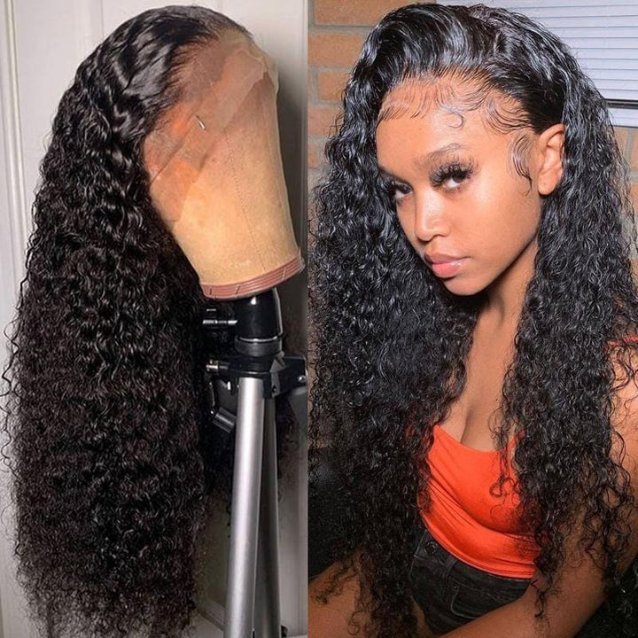 HD Swiss Lace 13*4 Human Hair Lace Front Wigs Pre Plucked Invisible Lace Jerry Curly Wigs