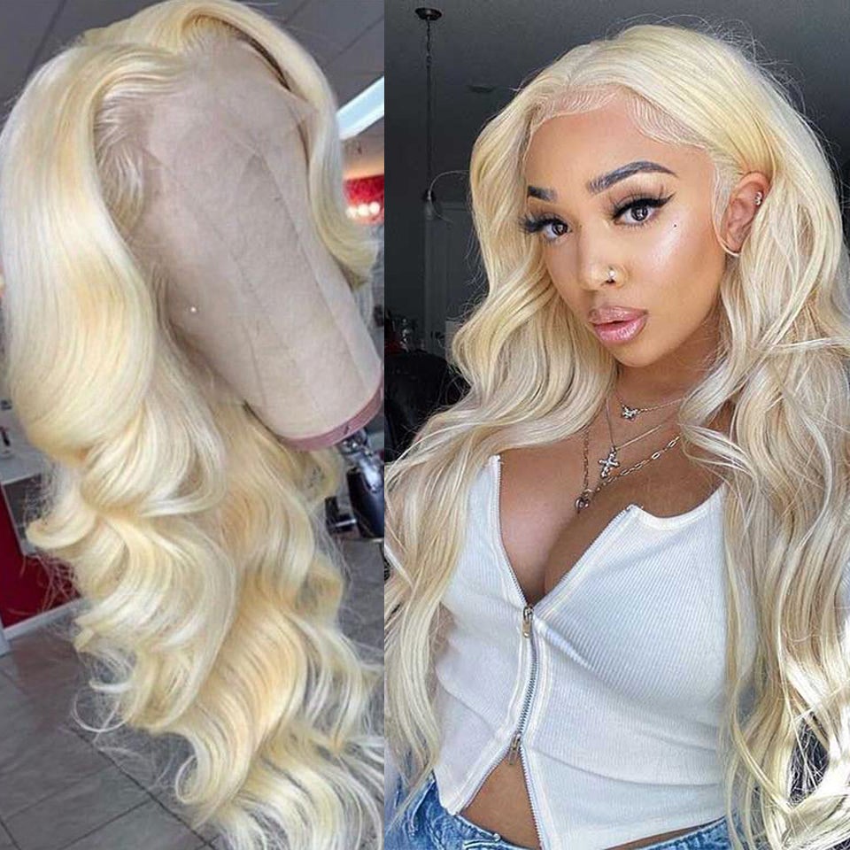 Vrvogue Hair 613 Blonde Body Wave 4x4 13x4 13x5 T Part Transparent Lace Wigs 100% Virgin Human Hair Wigs