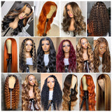 Vrvogue Hair Brown Color 13x4 / T Part / 4x4 Lace Wigs 14- 30 Inch Brazilian Virgin Hair Curly Wig