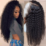 HD Transparent Kinky Curly 13*4 Lace Front Wig Human Hair Wigs Density Wig For Black Women Remy Lace Wig