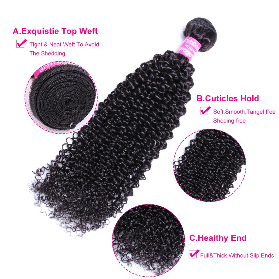 Peruvian Kinky Curly 3 Bundles With 4*4 Closure 10A Grade 100% Human Remy Hair Vrvogue Hair