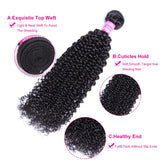 Indian Kinky Curly Hair 3 Bundles With 4*4 Closure 10A Grade 100% Human Remy Hair Vrvogue Hair