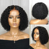4x4/13x4 HD Transparent Lace Short Bob Wigs Kinky Curly Wigs 180 210 Density Human Hair Wig