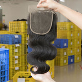 Vrvogue Hair 2-5-10-20-50 Pcs/Lot 4x4 Transparent Lace Closure Body Wave With Baby Hair 10-22