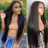 Brazilian Straight Hair Wigs 4*4 HD Transparent Lace Closure Wig 180 210 250 Density Human Hair Wig