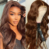 Chocolate Brown 13x4/T Part/4x4 Transparent Lace Wigs Body Wave Vrgin Human Hair Wigs Vrvogue Hair