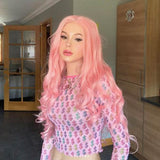 Pink Color 13x4/T Part/4x4 Transparent Lace Wigs Body Wave Human Hair Wigs 180 210 Density Vrvogue Hair