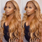 Vrvogue Hair Rich Brown Color Lace Wigs 13x4/T Part/4x4  Lace Wigs Virgin Human Hair Body Wave 180 210 Density