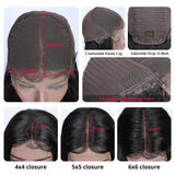 Body Wave 5*5 HD Transparent Lace Closure Wigs 180 210 250 Density  Human Hair Wig Vrvogue Hair