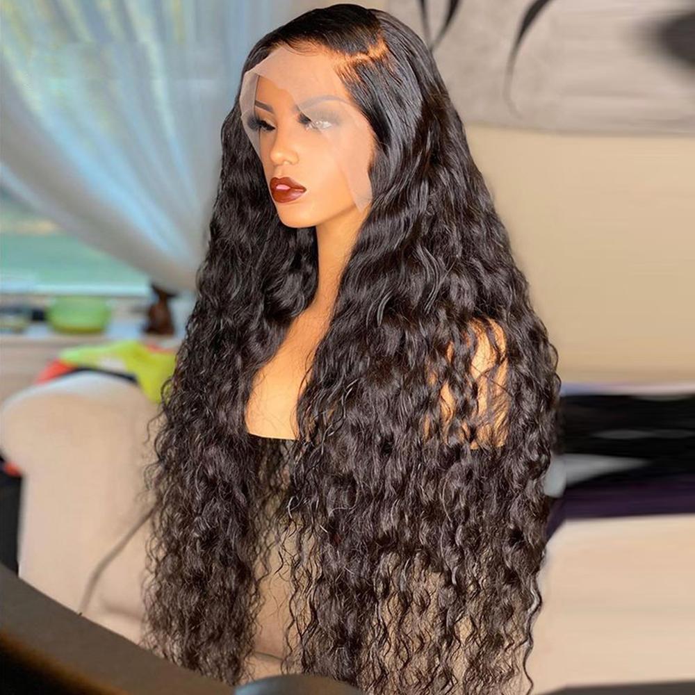 Water Wave 13*4 HD Transparent Pre Plucked Natural Hairline 100% Virgin Human Hair WigsLace Front Human Hair Wigs