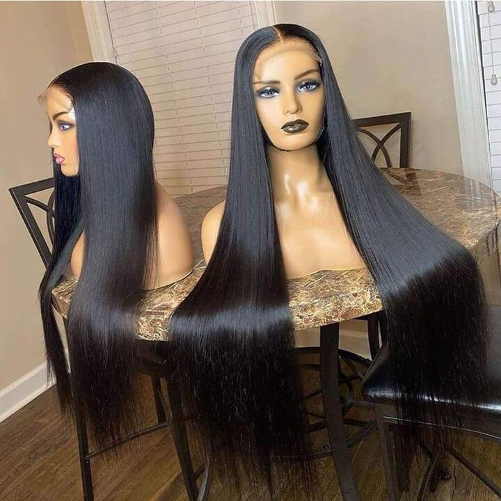 6*6 HD Transparent Lace Closure Wigs Straight Hair Wigs Remy Human Hair Wigs Vrvogue Hair 180 210 Density