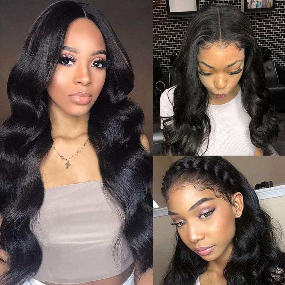 VRVOGUE 7*7 HD Transparent Lace Closure Wigs Straight Hair Wigs Straight/Body Wave 180 210 Density Remy Human Hair Wigs Natural Color