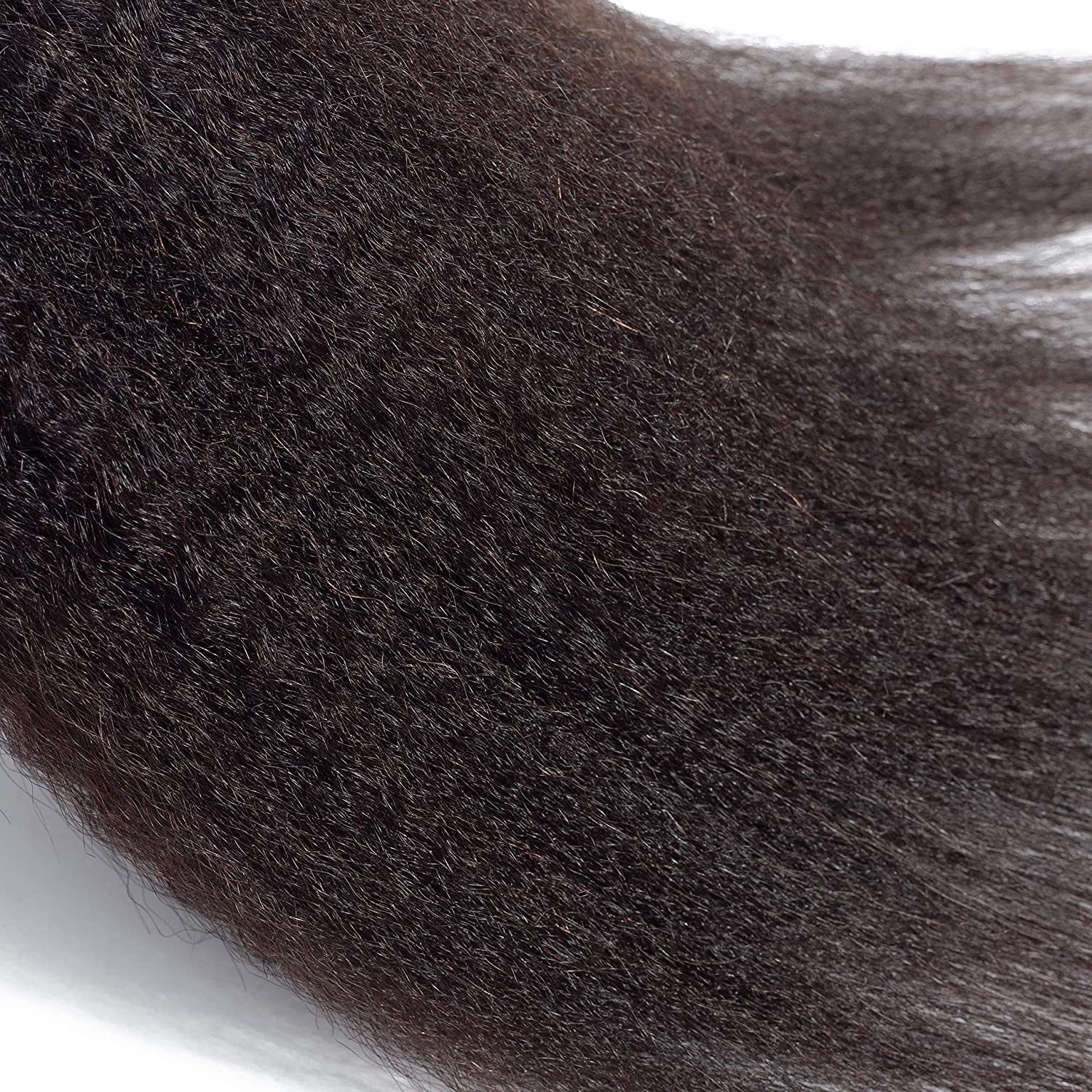 Brazilian Kinky Straight 4 Bundles With 4*4 Lace Closure 10A Grade 100% Human Remy Hair Vrvogue Hair