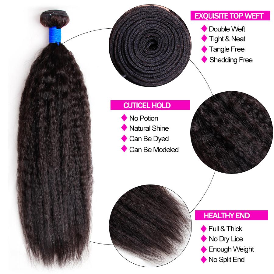 Brazilian Kinky Straight Hair 10A Grade Remy 100% Human Hair 3 Bundle Deal Vrvogue Hair