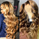 4/27 Highlight Wigs 13x4/T Part/4x4 Lace Front Wigs Body Wave 180 210 Density Virgin Hair Wigs