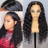 40 Inch 13x4 Deep Wave Frontal Wig HD Transparent Lace Wig Pre Plucked Brazilian Human Hair Wigs
