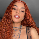 Gingre Orange 13*4/T Part/4*4 Transparent Lace Front Wigs Brazilian Virgin Hair Curly Vrvogue Hair