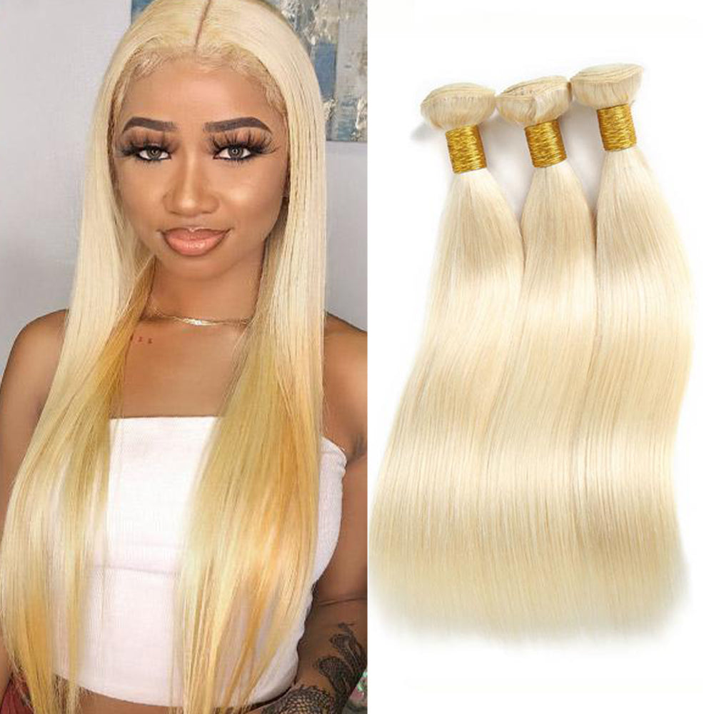 Brazilian Straight 3 Bundles 100% Human Hair Weave Bundles 613 Color Remy Hair Extension Vrvogue Hair