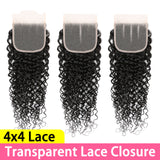 Vrvogue Hair 2-5-10-20-50 Pcs/Lot 4x4 Transparent Lace Closure Curly With Baby Hair 10-22