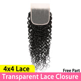 Vrvogue Hair 2-5-10-20-50 Pcs/Lot 4x4 Transparent Lace Closure Curly With Baby Hair 10-22" Natural Color For Black Women Human Hair  Extention