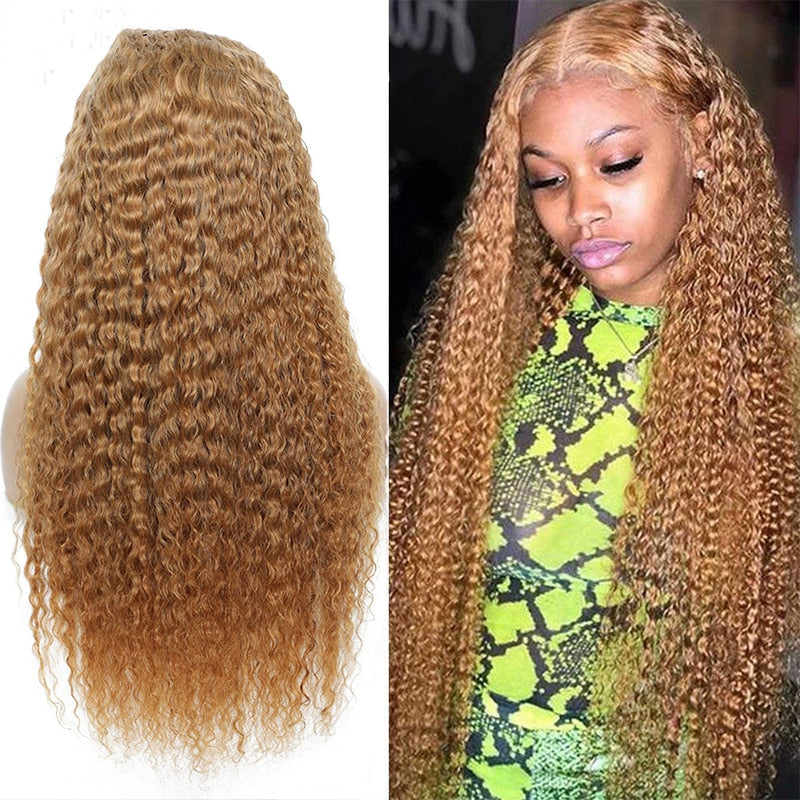Vrvogue Hair Honey Blonde Pre Plucked Water Wave 13x4 / T Part Lace Front  Wigs Human Hair Wigs
