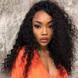 Brazilian Virgin Hair Jerry Curly 40 Inch  13*4 HD Lace Front Wigs Virgin Hair Melted Match All Skin