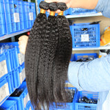 Brazilian Kinky Straight Hair 10A Grade Remy 100% Human Hair 3 Bundle Deal Vrvogue Hair