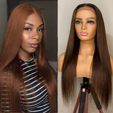 Straight Hair #4 Honey Brown Wig 13*4/T Part/4*4  Lace Wigs Human Hair Wigs 180 210 Density Vrvogue Hair
