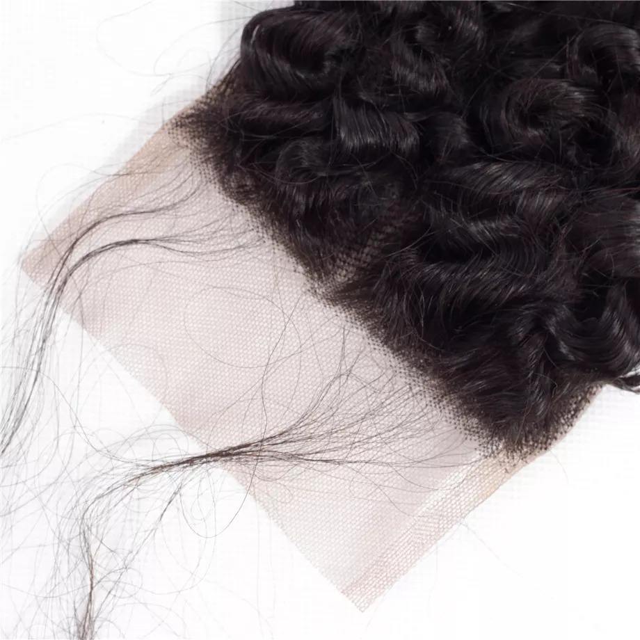 Kinky Curly Human Hair Closure 4*4 Lace Closure Natural Color Vrvogue Hair