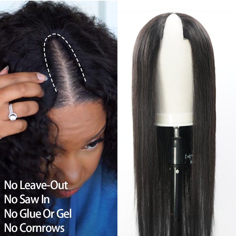 Vrvogue 30 Inch Straight Hair V Part Wigs No Leave Out Natural Scalp Protective I Part Wigs Beginner Friendly