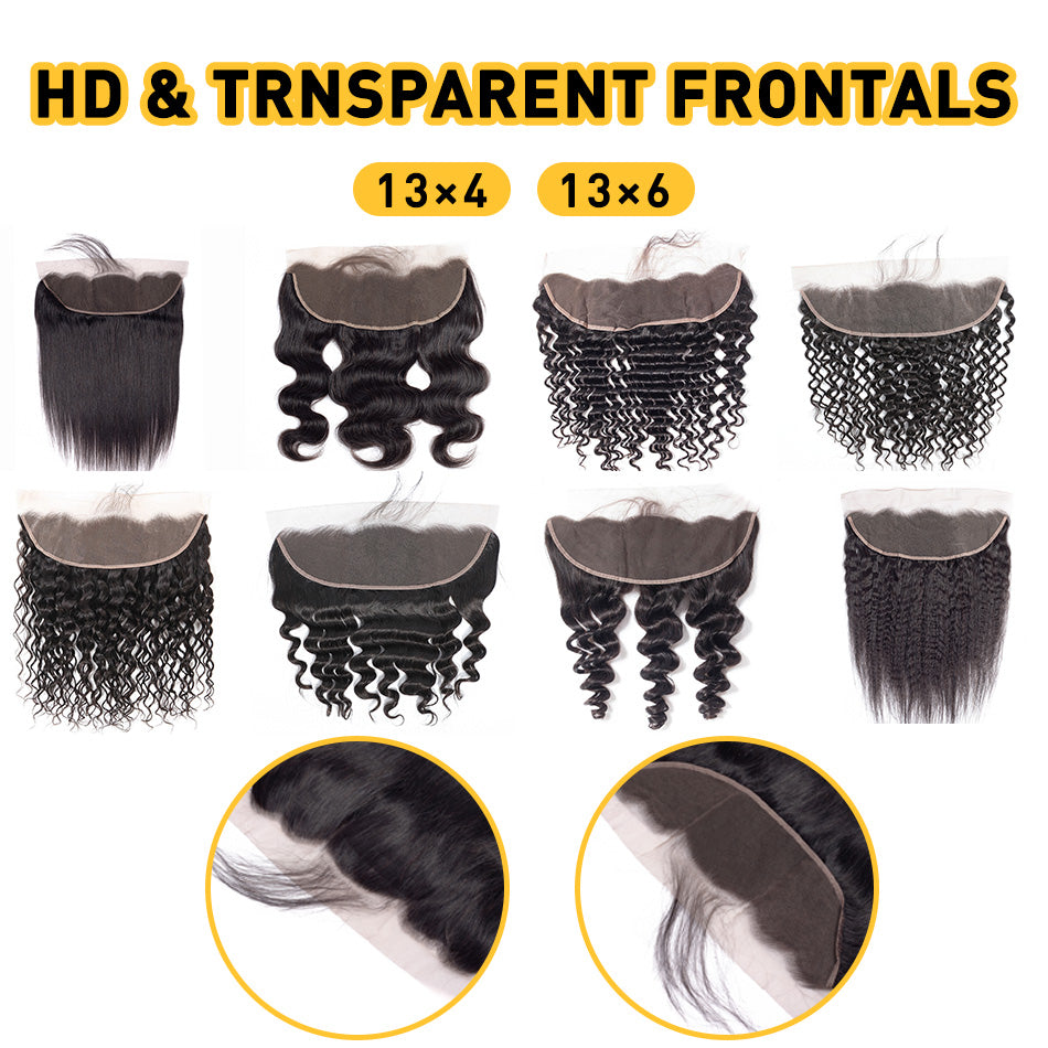 2-5-10-20 Pieces/Lot  Straight Hair 13x4 Transparent Lace Frontal Free Middle Three Part Transparent Lace Remy Human Hair Bulk Sale
