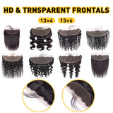 50 Pieces/Lot Malaysia Body Wave Hair 13x4 Transparent Lace Frontal Free Middle Three Part  Transparent Lace Remy Human Hair Bulk Sale