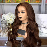 Brown Color Human Hair Wigs Body Wave 13*4/T Part/4*4 Lace Wigs 180 210 Density Vrvogue Hair  Brazilian Remy Hair