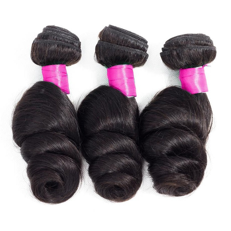Malaysian Loose Wave 3 Bundles With 13*4 Lace Frontal 10A Grade 100% Human Remy Hair Vrvogue Hair