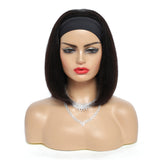 Brazilian Straight Glueless Headband Wigs 180 Density Natural Color Human Hair Bob Wigs Vrvogue hair