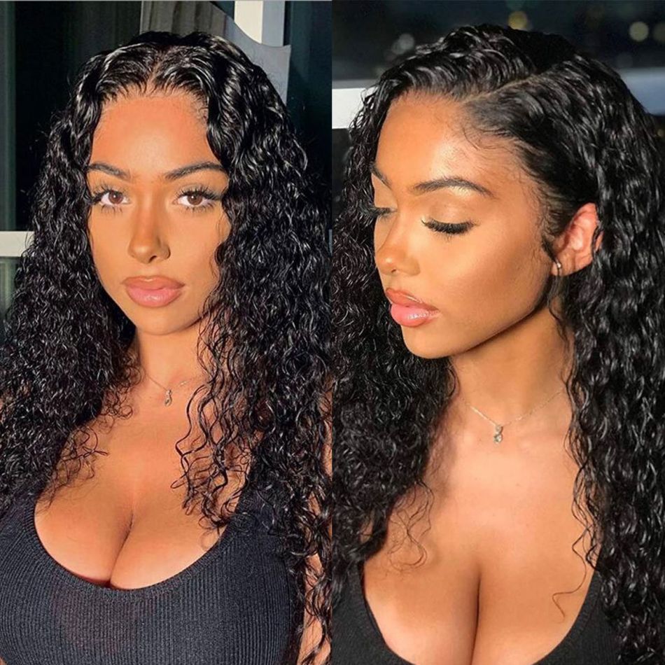 Kinky Curly 360 HD Transparent Lace Frontal Wigs Brazilian Vrvogue Hair
