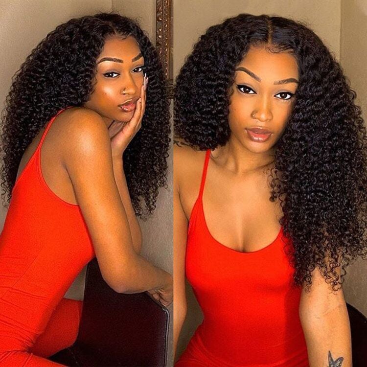 Kinky Curly 360 HD Transparent Lace Frontal Wigs Brazilian Vrvogue Hair