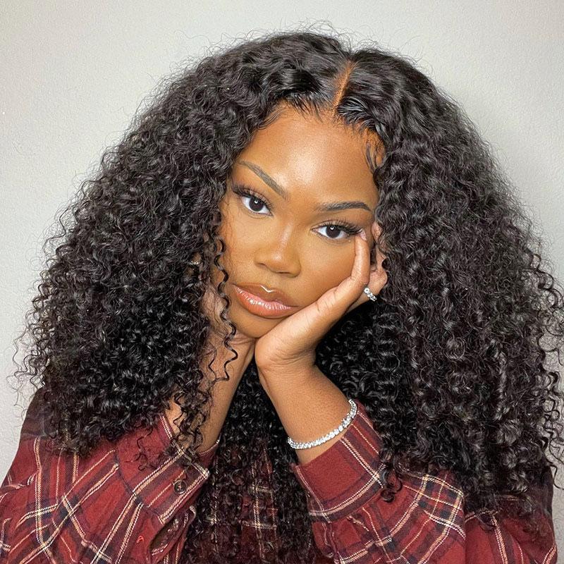 Vrvogue Kinky Curly V Part Wig Meets Natural Scalp No Leave Out I Part Wig Beginner Friendly No Glue