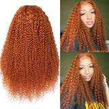 Vrvogue Orange Ginger Color 13x4 / T Part / 4x4 Lace Wigs Jerry Curly Human Hair Wigs Must Have