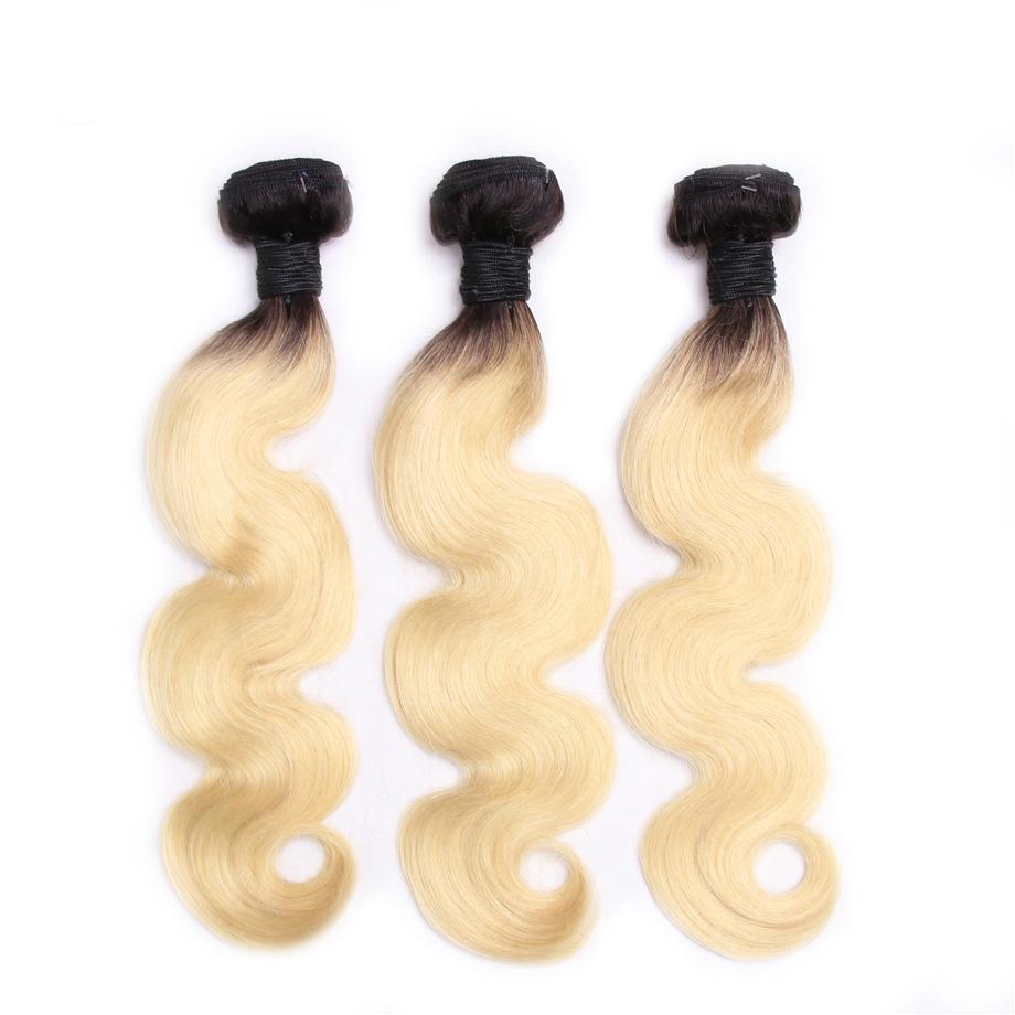 Brazilian Body Wave 3 Bundles 100% Human Hair Weave Bundles T1B/613 Color Remy Hair Extension Vrvogue Hair