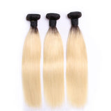 Brazilian Straight 3 Bundles 100% Human Hair Weave Bundles T1B/613 Color Remy Hair Extension Vrvogue Hair