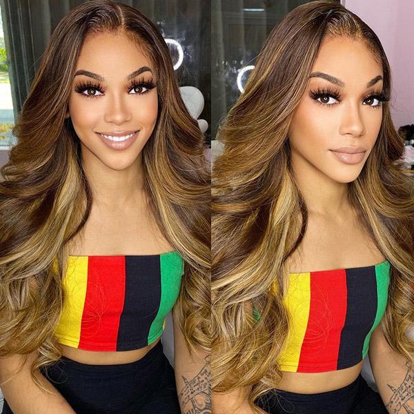 P4/27 Highlight Wigs 13x4/T Part/4x4 Lace Wigs Body Wave Virgin Hair Pre-Colored Vrvogue Hair
