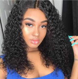 180 210 Density Curly Hair Bob Wigs 13x4/4x4 Transparent Lace Front Closure Wigs 10A Human Hair