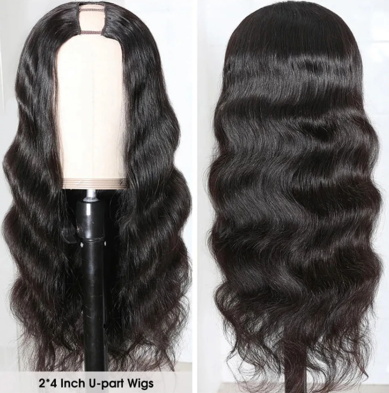 U Part Wigs Human Hair Body Wave Wigs Natural Color Vrvogue Hair