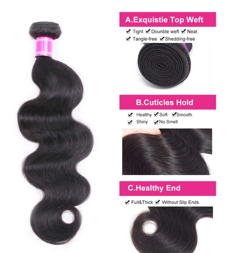 Brazilian Body Wave 4 Bundles With 13*4 Lace Frontal 10A Grade 100% Human Remy Hair Vrvogue Hair
