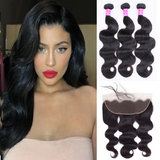 Brazilian Body Wave 3 Bundles With 13*4 lace Frontal 10A Grade 100% Human Remy Hair Vrvogue Hair